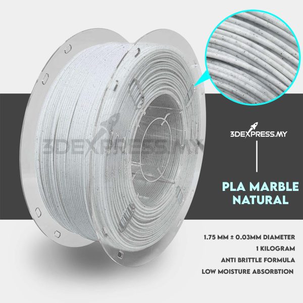 PLA MARBLE FILAMENT 1KG - MARBLE LOOK (Basic Series) - Image 2