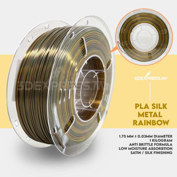 PLA SILK FILAMENT 1KG- Silk Solid and Rainbow (Basic Series) - Image 4