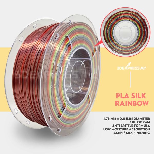 PLA SILK FILAMENT 1KG- Silk Solid and Rainbow (Basic Series) - Image 6