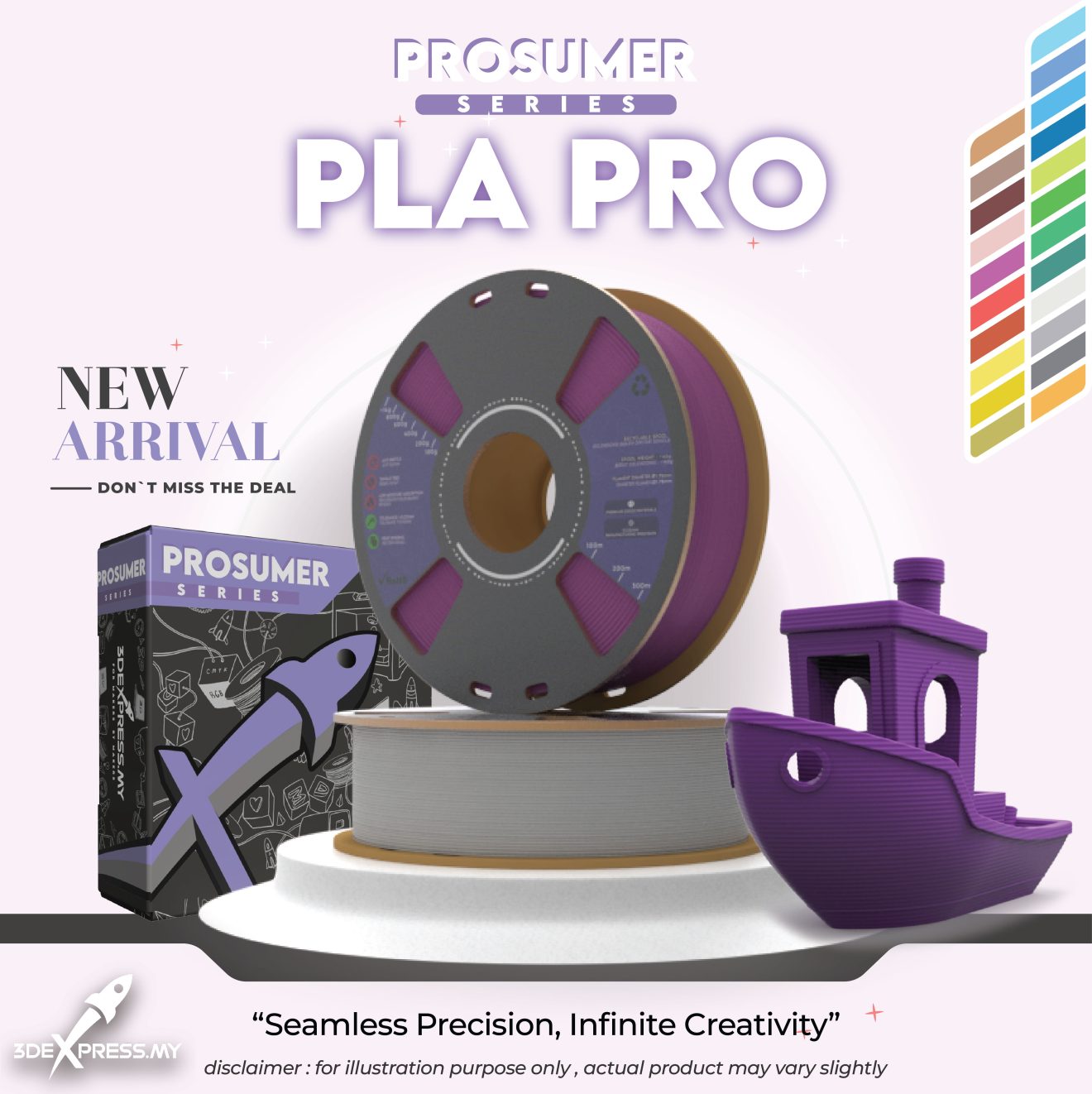 PLA PRO FILAMENT 1KG (PROSUMER Series) – 3DEXPRESS.MY