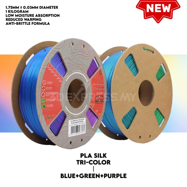 PLA PRO SILK TRI COLOUR (CO-EXTRUSION) FILAMENT 1KG - Extreme Series - Image 7