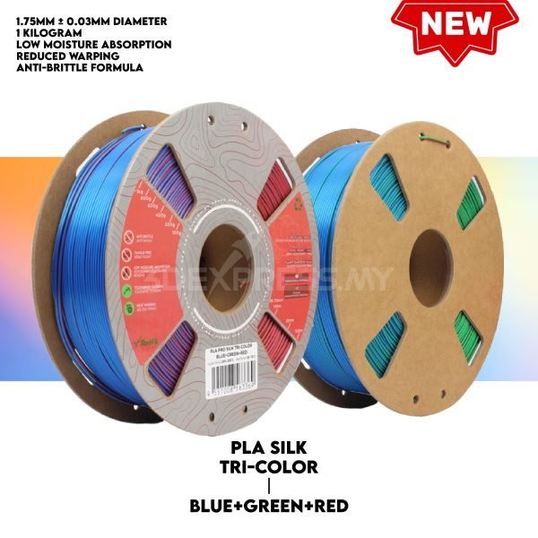 PLA PRO SILK TRI COLOUR (CO-EXTRUSION) FILAMENT 1KG - Extreme Series - Image 8