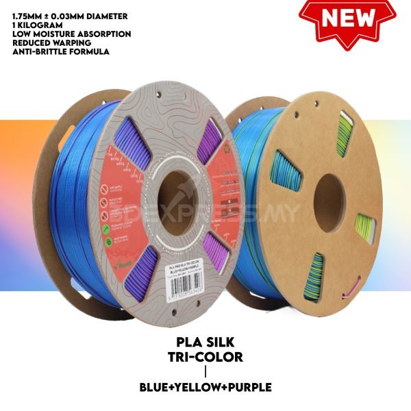 PLA PRO SILK TRI COLOUR (CO-EXTRUSION) FILAMENT 1KG - Extreme Series - Image 9