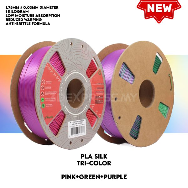 PLA PRO SILK TRI COLOUR (CO-EXTRUSION) FILAMENT 1KG - Extreme Series - Image 4