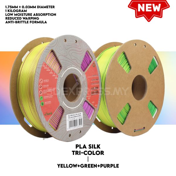 PLA PRO SILK TRI COLOUR (CO-EXTRUSION) FILAMENT 1KG - Extreme Series - Image 5