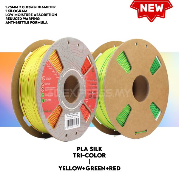 PLA PRO SILK TRI COLOUR (CO-EXTRUSION) FILAMENT 1KG - Extreme Series - Image 6