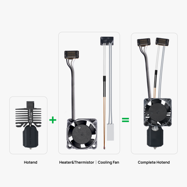 Bambu Lab- Hotend with hardend/stainless steel nozzle [P1P,P1S,X1C] - Image 2