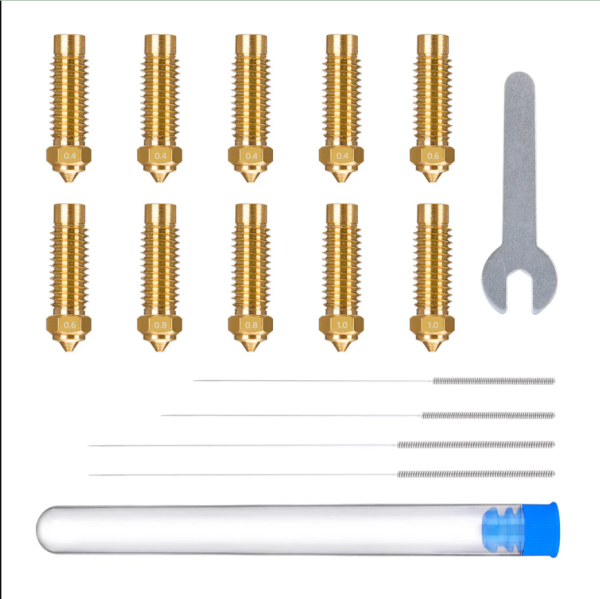 Elegoo Spare Parts Multi-size brass nozzle pack (4pcs 0.4mm, 2pcs 0.6mm, 2pcs 0.8mm, 2pcs 1mm) - [Neptune 4 Plus/4 Max ] - Image 2