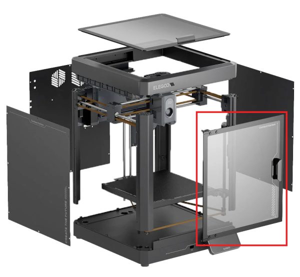 Elegoo Spare Parts Front Glass Door Assembly - [Centauri Carbon] - Image 2