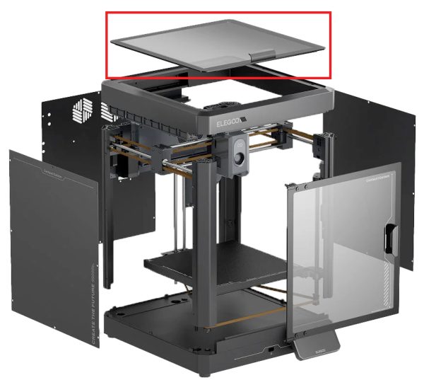 Elegoo Spare Parts Top Glass Cover Assembly - [Centauri Carbon] - Image 2