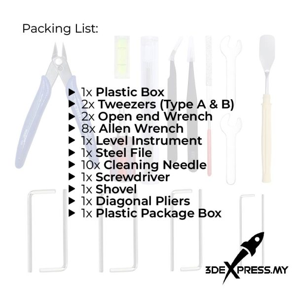 3D Printer DIY Full Tool Kit for 3D Printing Maintenance, Cleaning, Removing, Trimming, Finishing Accessories - 1 set - Image 4