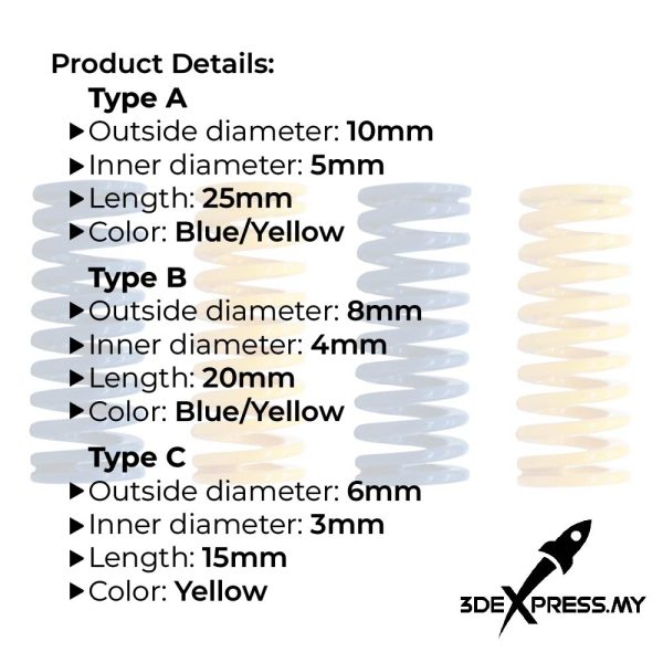 1 PCS - Hot Bed Glass Platform Leveling Spring Length 15/20/25mm Outer Diameter 6/8/10mm ID 3/4/5mm for 3D Printer - Image 3