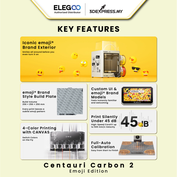 Elegoo Centauri Carbon 2 – Emoji Edition FDM 3D Printers - [UK] - Image 3